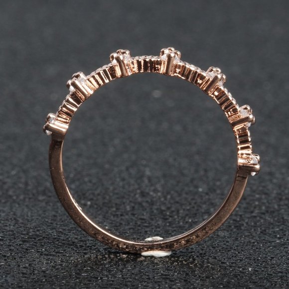 NEW 18K Rose Gold Double Round Diamond Ring - Picture 9 of 9